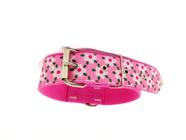 Coleira para cachorro xadrez nylon rosa nº.5 (38 cm 49 cm)