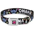 Coleira para cães com fivela Lilo & Stitch Ohana Family Black