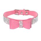 Coleira para cães haoyueer Strass Dazzling Sparkling Leather