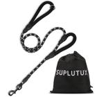 Coleira para cães SupluTux Double Handle 1,8 m preta para cães grandes