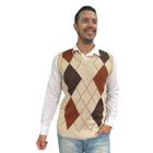 Colete escocês tricot masculino