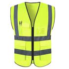 Colete faixa Sinalizador Refletivo Segurança Trabalho EPI Blusão Fluorescente Obra Transito Bolsos Ziper Proteção