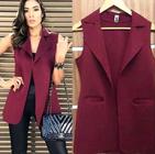 Colete Maxi Neoprene Feminino Longa Aberto Alfaiataria Moda Tendência estilo Blazer Blaser