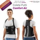 Colete putti comfort air c/ reforço - correção postura lombar torácica e sacral - unissex - preto - hidrolight