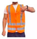 Colete refletivo segurança blusão fluorescente c/ zíper