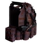 Colete Tático Modular Plate Carrier + 8 Acessórios Marrom