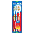 Colgate escova dental extra clean média com 3 unidades - COLGATE-PALMOLIVE