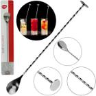 Colher Bailarina Coquetel Drinks Inox 28cm Bebidas Barman - Clink