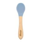 Colher de bambu e silicone azul - Clingo