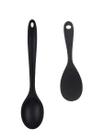 Colher De Servir Em Silicone Preto De 22Cm E 27Cm. - Unyhome