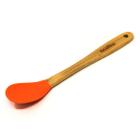 Colher de servir utensílio cozinha silicone e madeira 22cm Concha Espátula Alimento Receita Jantar