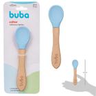 Colher De Silicone Cabo Bambu Introdução Alimentar Buba Baby