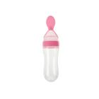 Colher Dosadora Para Bebe Silicone Bpa Free Rosa