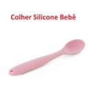 Colher Silicone Bebê Rosa ou Azul Colherzinha Comidinha Livre de BPA Não Machuca Gengiva - Mimo Style