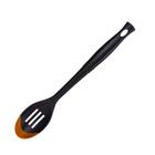 Colher Vazada Revolution Nylon Silicone Premium Bicolor Laranja e Preto Black Onix Le Creuset