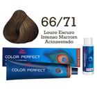 Coloração Color Perfect 66/71 Louro Escuro Intenso Marrom Acinzentado + Emulsão Oxi 30 Welloxon Wella