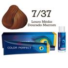 Coloração Color Perfect 7/37 Louro Médio Dourado Marrom + Emulsão Oxi 30 Welloxon Wella