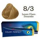 Coloração Color Perfect 8/3 Louro Claro Dourado Wella