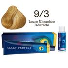 Coloração Color Perfect 9/3 Louro Ultraclaro Dourado + Emulsão Oxi 30 Welloxon Wella