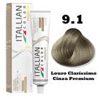 Coloração Itallian Premium Louro Claríssimo Cinza 9.1 - 60g