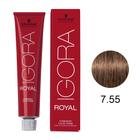 Coloração Schwarzkopf Igora 7-55 Louro Médio Dourado Extra