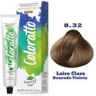 Coloratto 8.32 Loiro Claro Dourado Violeta 60g Coloração Sem Amônia