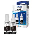 Combo 02 Refil de Tinta T664 Preto para impressora Tank L1300, L395, L495, L396