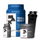 Combo 100% Whey Pote 900g, BCAA 60 Cápsulas, Creatina Monohidratada 300g e Coqueteleira 700mL - Max Titanium