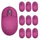 Combo 10x Mouse Multilaser Classic Box Óptico Rosa Pink - MO304