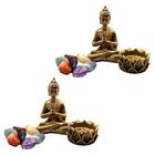 Combo 2 Estátuas de Buda + 2 Castiçais + 2 kits de 7 Pedras dos chakras
