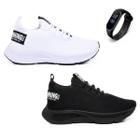 Combo 2 Pares Tênis Masculino para Academia Caminhada Esportivo + Relógio - BF Shoes