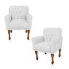 Combo 2 Poltrona Cadeira Decorativa Para Salão de Beleza Anitta Corano Branco DL Decor - Doce Lar Decorações