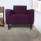 Combo 2 Poltronas Estofadas Para Consultório Manu Suede Roxo - DL DECOR - Doce Lar Decorações