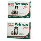 Combo 2 unidades Vetmax Plus 700mg 4 comprimidos Vermífugo Cães e Gatos - Vetnil