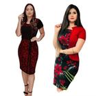 Combo 2 Vestidos Feminino Evangélico Qualidade Tecido Grosso Manga Curta