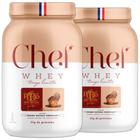 Combo 2 Whey Zero 25g Proteina Bolo Chocolate 800g Chef Whey