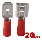 Combo 20un Terminais Vermelho Pré Isolados Macho e Fêmea Resistentes a Corrosão para Fios 1.5mm para Quadros Elétricos