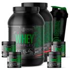 Combo 2x Whey Protein Complex 900g + 2x Bcaa 100g + 2x Glutamina 100g + Shaker 600ml