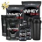 Combo 2x Whey Protein + Creatina + Bcaa Black Skull + Coqueteleira