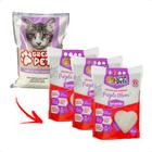 Combo 3 Areia Bentonita Esférica Premium Lavanda Great Pets para Gatos - 4 Kg