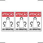 Combo 3 Placas De Sinalização Atenção Avental Uso Obrigatório 20x30 Ekomunike - S-207/1 F9e