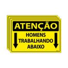 Combo 3 Placas De Sinalização Atenção Homens Trabalhando Abaixo 30x20 Ecom IA - SA6 F9e