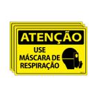 Combo 3 Placas De Sinalização Atenção Use Máscara De Respiração 30x20 Ecom IA - SA27 F9e