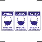 Combo 3 Placas De Sinalização Aviso Máscara Uso Obrigatório 20x30 Ekomunike - P-37/4 F9e