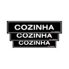 Combo 3 Placas De Sinalização Cozinha 30x7 Qi Comunicação - A-409 Q1a