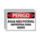 Combo 3 Placas De Sinalização Perigo Água Não Potável Imprópria Para Beber 30x20 Ecom IA - SP59 F9e