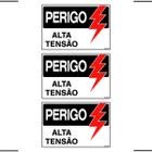 Combo 3 Placas De Sinalização Perigo Alta Tensão 30X20 Ekomunike - S-217 F9e