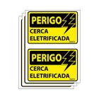 Combo 3 Placas De Sinalização Perigo Cerca Eletrificada 15x20 Ecom IA - S-220 F9e