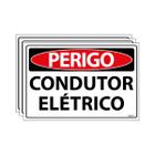 Combo 3 Placas De Sinalização Perigo Condutor Elétrico 30x20 Ecom IA - SP1 F9e