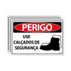 Combo 3 Placas De Sinalização Perigo Use Calçados De Segurança 30x20 Ecom IA - SP41 F9e